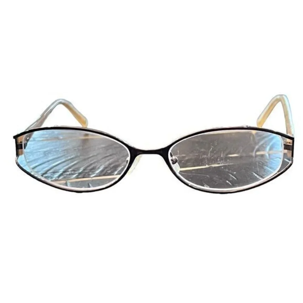 Liz Claiborne Eyeglasses Metal Frames Shell Like Arms LOGO L344 180 135 DESIGNER